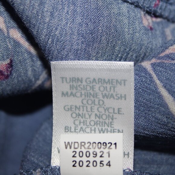 J Jill Sz M Blue White Multi Color Lined Ruffles Pullover 100% Rayon Dress - Picture 11 of 13